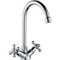 (OZ5309-19) BOOU Hot sale deck mounted double handle zinc kitchen faucet