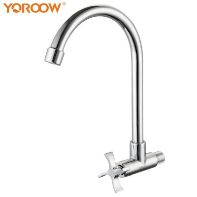 classic Kitchen accessory torneira de cozinha high arc health  long neck cold water tap chrome plated brass kitchen wall faucet